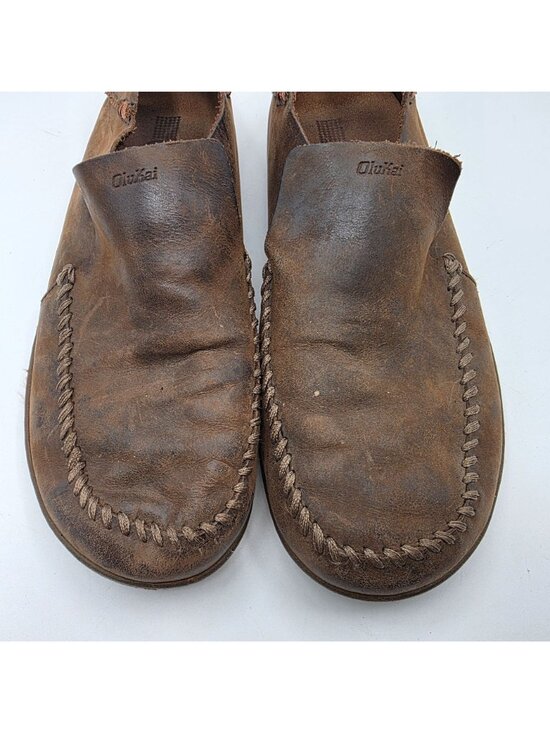 Olukai Akahai Mens Size 9 Brown Shoes Leather Casual Slip On Loafers Comfort main image 7
